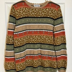 Alfred Dunner Earthy Tones Patterned Sweater